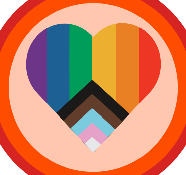ein Herz mit der LGBTQIA+ Flagge